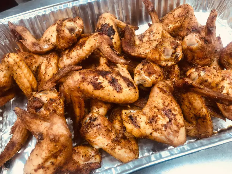 Smoked wings fresh from the smoker