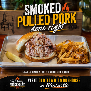 Lunch in Wentzville, MO 1 Smoked pulled pork at Old Town Smokehouse